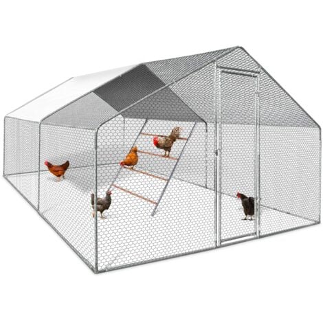 Pollaio 12 m² 4x3 M con grande trespolo 4 livelli in legno di acciaio zincato