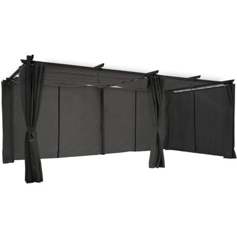 Tetto retrattile Pergola limited edition 3x6 M e 6 tende grigio antracite