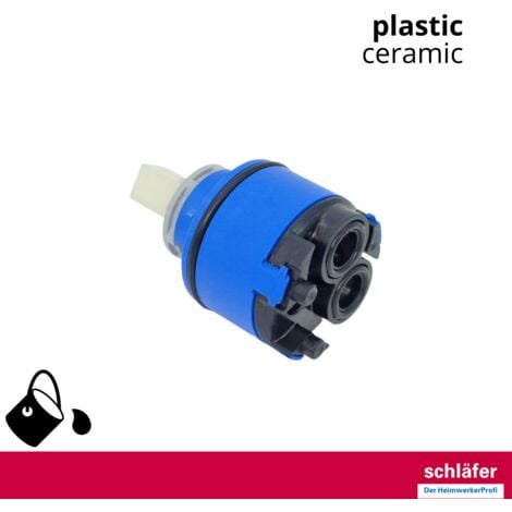 Schläfer 480055  Cartuccia Rubinetto Miscelatore 35mm, Cartuccia di Ricambio in Ceramica Bassa con 2 Piedini, Per Rubinetti Miscelatori Monocomando di Cucina, Bagno, Doccia e Vasca