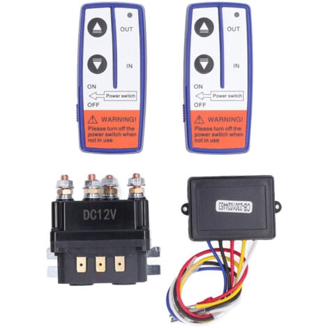Kit relè per verricello 12V 250A con teleruttore per telecomando per veicoli industriali