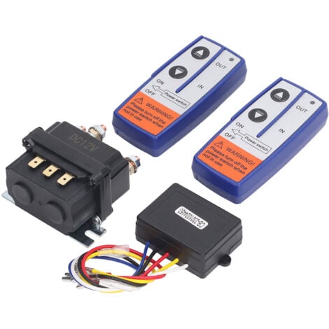 Kit relè per verricello 12V 250A con teleruttore per telecomando per veicoli industriali