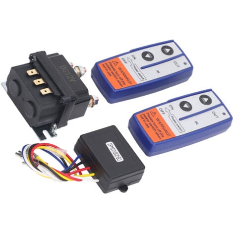 Kit relè per verricello 12V 250A con teleruttore per telecomando per veicoli industriali