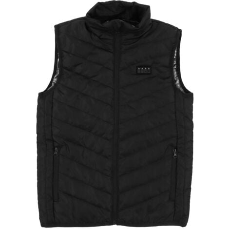 Gilet riscaldante elettrico a 17 aree, temperatura costante intelligente, 4 interruttori, 3 marce, gilet riscaldato intelligente, nero XXL