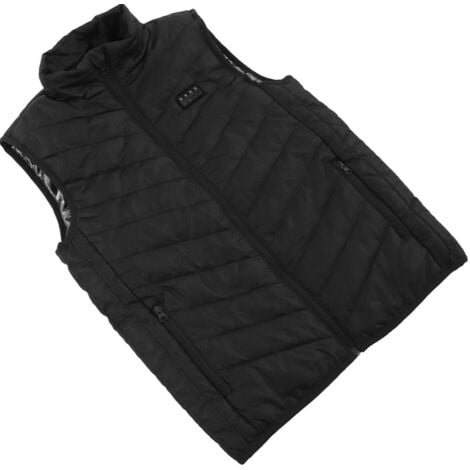 Gilet riscaldante elettrico a 17 aree, temperatura costante intelligente, 4 interruttori, 3 marce, gilet riscaldato intelligente, nero XXL