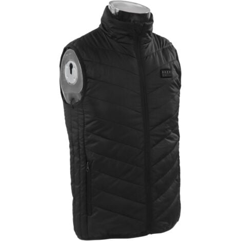 Gilet riscaldante elettrico a 17 aree, temperatura costante intelligente, 4 interruttori, 3 marce, gilet riscaldato intelligente, nero XXL
