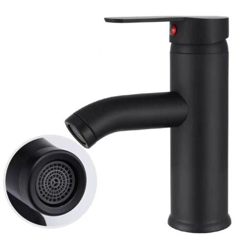 Miscelatore lavabo, design bocca alta, rubinetto monoforo, per lavabo bagno da appoggio realizzato in rame cromato con aeratore estraibile