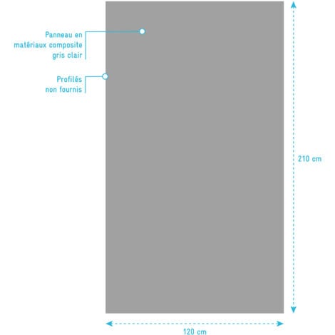 Pannello Murale Finitura Alluminio Grigio Chiaro Silver 120 x 210 cm - WALL'IT SILVER