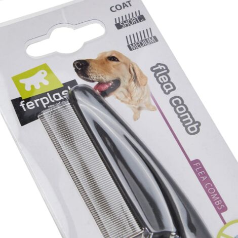 Ferplast pettine spazzola antipulci parassiti per cani con manico in pvc e denti fitti pulizia animali