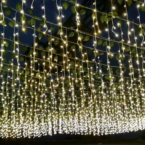Tenda Luminosa 6x0,8m 240 LED Natale Luce Calda e Flash Bianco Freddo Prolungabile max 2 unità