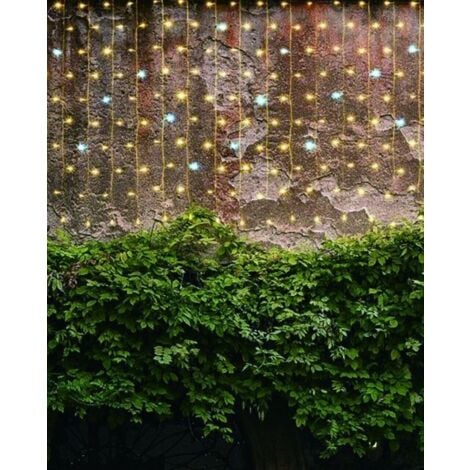 Tenda Luminosa 6x0,8m 240 LED Natale Luce Calda e Flash Bianco Freddo Prolungabile max 2 unità