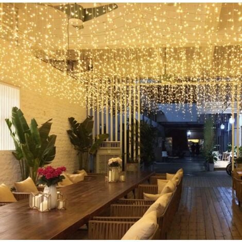 Tenda Luminosa 6x0,8m 240 LED Natale Luce Calda e Flash Bianco Freddo Prolungabile max 2 unità