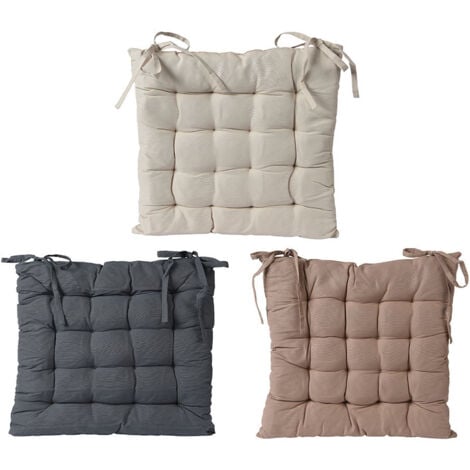 Cuscino sedia Comfort 40x40x6cm - Materiale 100% riciclato - Cinghie di fissaggio - 3 colori Variato