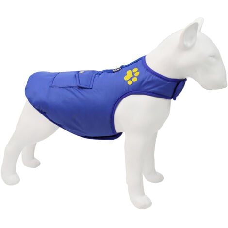Cappotto impermeabile blu (M) per cani, giacca antivento reversibile per cani, gilet caldo, giacca per escursioni all'aperto per cani piccoli e medi