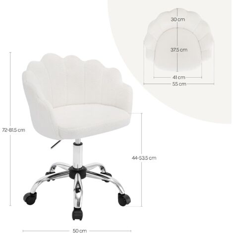 WOLTU Sedia da Ufficio Sedia da Scrivania Girevole Seduta Imbottita Regolabile in Altezza, Cashmere, Crema