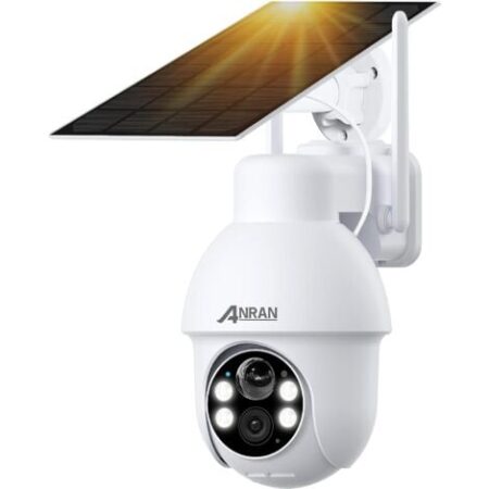 Telecamera/Videocamere di sorveglianza esterni 5MP Telecamera Wi-Fi Esterno Senza Fili, Telecamera a Batteria con Pannello Solare, Rilevazione di Movimento PIR,Compatibile con Alexa, ANRAN Q03-Max