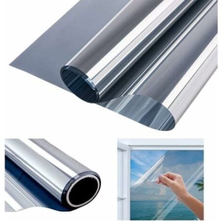 Pellicola per vetri a specchio unidirezionale, protezione solare, pellicola anti-UV e anti-calore, pellicola per vetri antiriflesso 40 × 200 cm