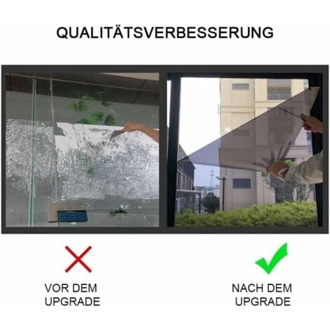 Pellicola per vetri a specchio unidirezionale, protezione solare, pellicola anti-UV e anti-calore, pellicola per vetri antiriflesso 40 × 200 cm