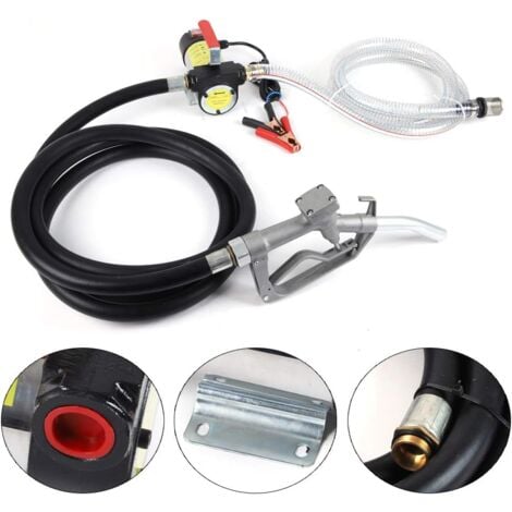 Pompa Travaso Gasolio 12 V 200 W Pompa Gasolio Autoadescante Pompa Diesel (tubo di scarico in gomma)