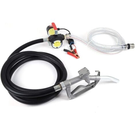 Pompa Travaso Gasolio 12 V 200 W Pompa Gasolio Autoadescante Pompa Diesel (tubo di scarico in gomma)