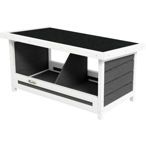 PawHut Nido Galline a 2 Aree in Legno con Base Rialzata e Tetto in Bitume