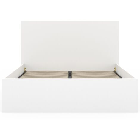 Letto matrimoniale SEASIDE con rete a doghe 140 x 190 cm bianco