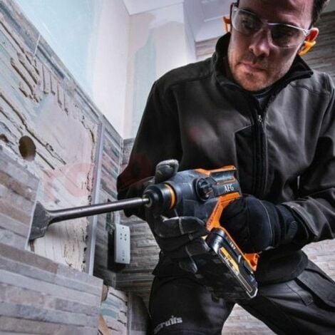 AEG - Trapano compatto 18V PRO18V SDS+ (senza batteria) - 4 modalità di foratura e scalpellatura indipendenti - Motore quadripolare EPTA 1,5 Joule - Grande comfort di lavoro - BBH18C-0