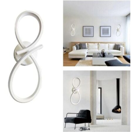 APPLIQUE LAMPADA INTERNO MODERNA PARETE MURO INFINITO 12W LUCE NATURALE SJ-091