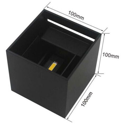 APPLIQUE NERO CUBO LED 10W FARETTO LAMPADA PARETE MURO LUCE FREDDO 6000K