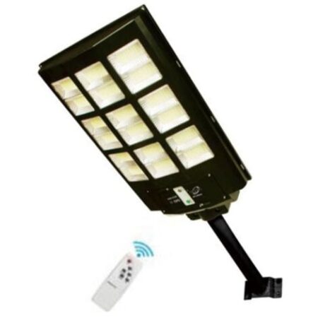 FARO LAMPIONE STRADALE PANNELLO SOLARE PALO TELECOMANDO SENSORE MOVIMENTO 900W