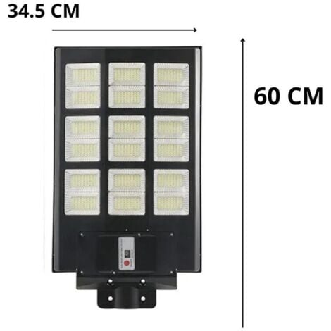 FARO LAMPIONE STRADALE PANNELLO SOLARE PALO TELECOMANDO SENSORE MOVIMENTO 900W