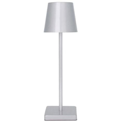 LAMPADA DA TAVOLO TOUCH LED MODERNA RICARICABILE BAR HOTEL RISTORANTE SILVER