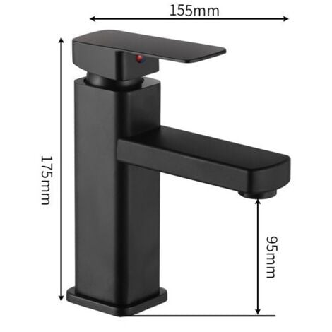 Rubinetto del bagno Rubinetto per lavabo disponibile con acqua calda-fredda Rubinetto per lavaggio a mano estraibile con superficie in rame durevole nero Comodo da pulire o sostituire.