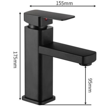 Rubinetto del bagno Rubinetto per lavabo disponibile con acqua calda-fredda Rubinetto per lavaggio a mano estraibile con superficie in rame durevole nero Comodo da pulire o sostituire.