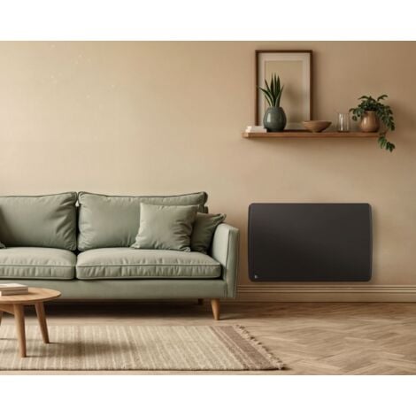Radiatore elettrico fisso a inerzia secca ceramica 1500W Bestherm ARIA orizzontale nero (senza spina)