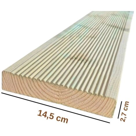 Pavimento in legno decking da esterno 400 cm, sezione 14,5x2,7 cm