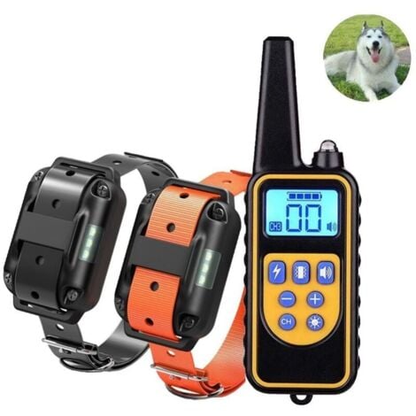 Doppio collare da addestramento per cani impermeabile e ricaricabile IP67 con portata di 800 m con 99 livelli di vibrazione, scossa elettrica, modalità audio.