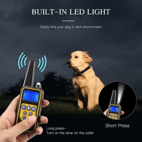 Doppio collare da addestramento per cani impermeabile e ricaricabile IP67 con portata di 800 m con 99 livelli di vibrazione, scossa elettrica, modalità audio.