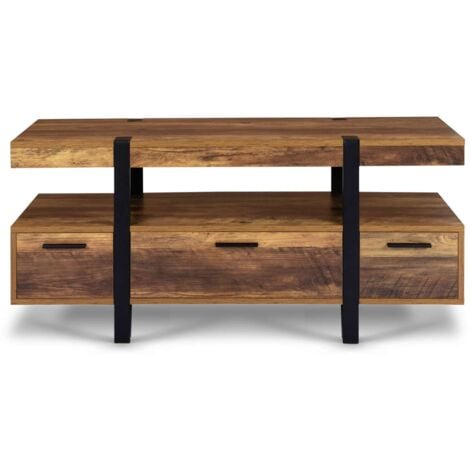 AUSTRIA Porta TV con gambe a spillo in legno da 113 cm con cassetti