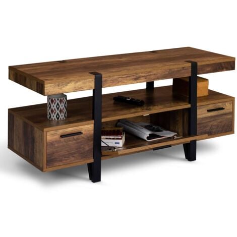 AUSTRIA Porta TV con gambe a spillo in legno da 113 cm con cassetti