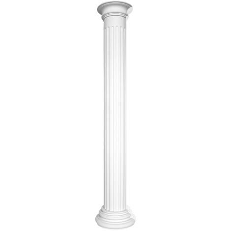 Colonne e mezze colonne rotonde scanalate stucco selezione 240mm N3324: Semicircolare, Base