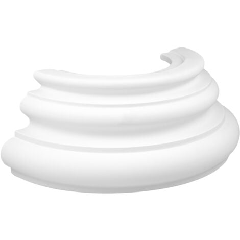 Colonne e mezze colonne rotonde scanalate stucco selezione 240mm N3324: Semicircolare, Base