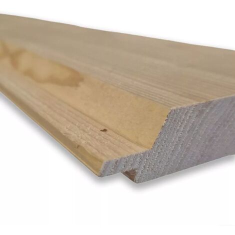 Perlina in Legno di Abete ad Incastro da 300 cm, Sezione 2,7x14,5 cm