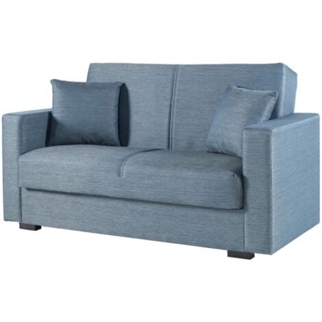 divano letto "afrodite" 2 posti grigio-blu 155x80x87 cm