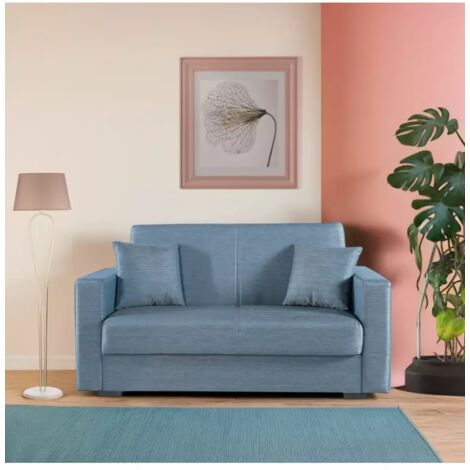 divano letto "afrodite" 2 posti grigio-blu 155x80x87 cm