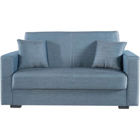 divano letto "afrodite" 2 posti grigio-blu 155x80x87 cm