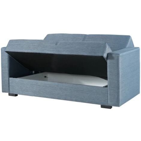 divano letto "afrodite" 2 posti grigio-blu 155x80x87 cm