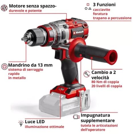 Trapano avvitatore a batteria TP-CD 18/80 Li-i BL - Solo 18V no batteria e carica