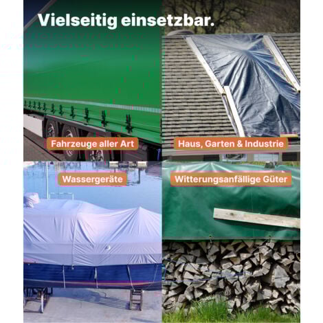 NEMAXX® Telo di copertura Premium Impermeabile [400x300cm] – Telo per Camion Resistenti ai Raggi UV [450 g/m²] con Occhielli, Telo in PVC per Legna, Giardino, Tetto & Costruzione – Telo Protettivo Inv
