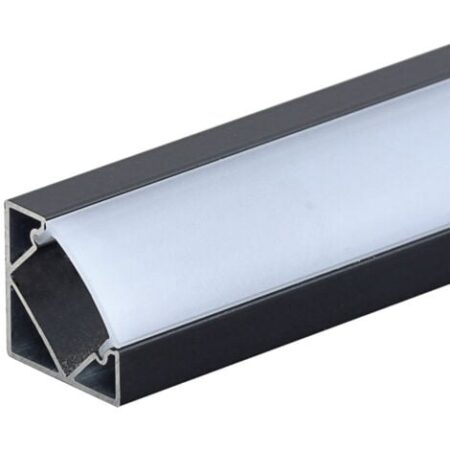 Profilo in alluminio per striscia LED - Lunghezza 2 m - Nero/Bianco - Certificato CE e ROHS