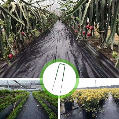 Inserto per erba Erba artificiale per esterni Prato universale da giardino Pali a forma di U Forte fissaggio a busto Acciaio zincato Mezzo verde con estremità smussata 3,5  15 cm 30 pezzi